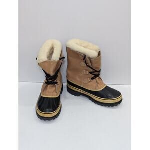 Sorel Caribou Mens Size 8 Waterproof Winter Boots Tan